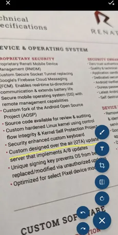 Screenshot of new image editing features